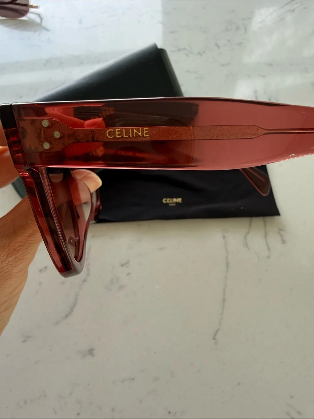 Celine Red Oversized Sunglasses